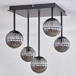 Plafonnier - Verre Chehalis Fumé, 5 lumières