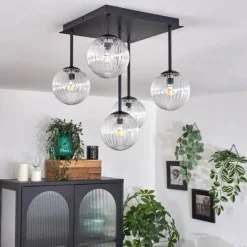 Plafonnier - Verre Chehalis Clair, 5 lumières