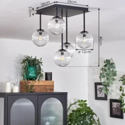 Plafonnier - Verre Chehalis Clair, 5 lumières