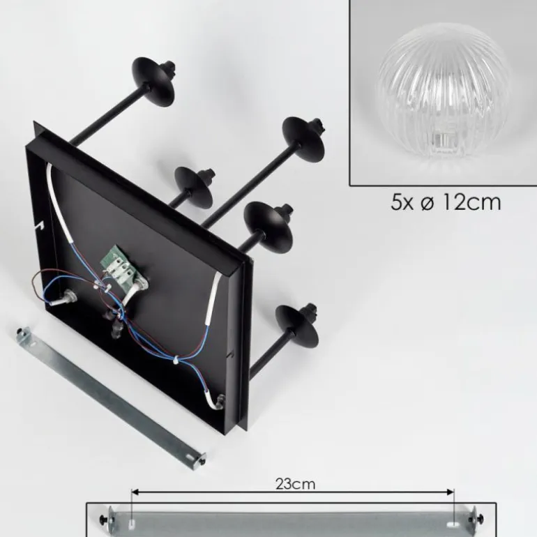 Plafonnier - Verre Chehalis Clair, 5 lumières