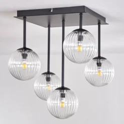 Plafonnier - Verre Chehalis Clair, 5 lumières