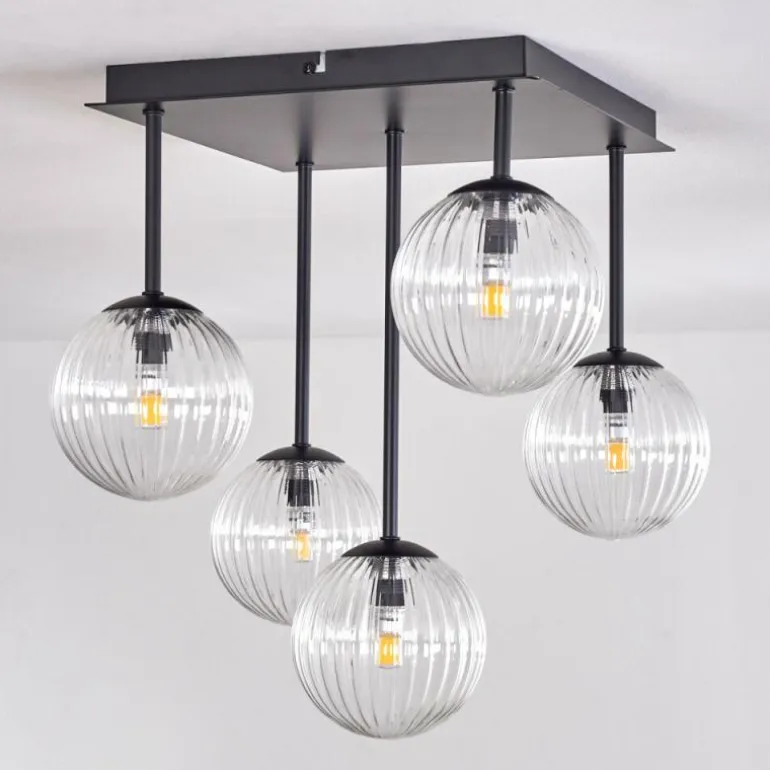 Plafonnier - Verre Chehalis Clair, 5 lumières