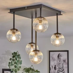 Plafonnier - Verre Chehalis Clair, 5 lumières