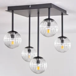 Plafonnier - Verre Chehalis Clair, 5 lumières