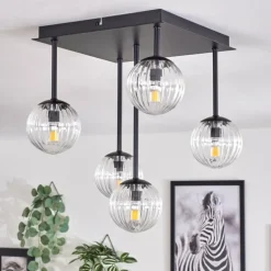 Plafonnier - Verre Chehalis Clair, 5 lumières