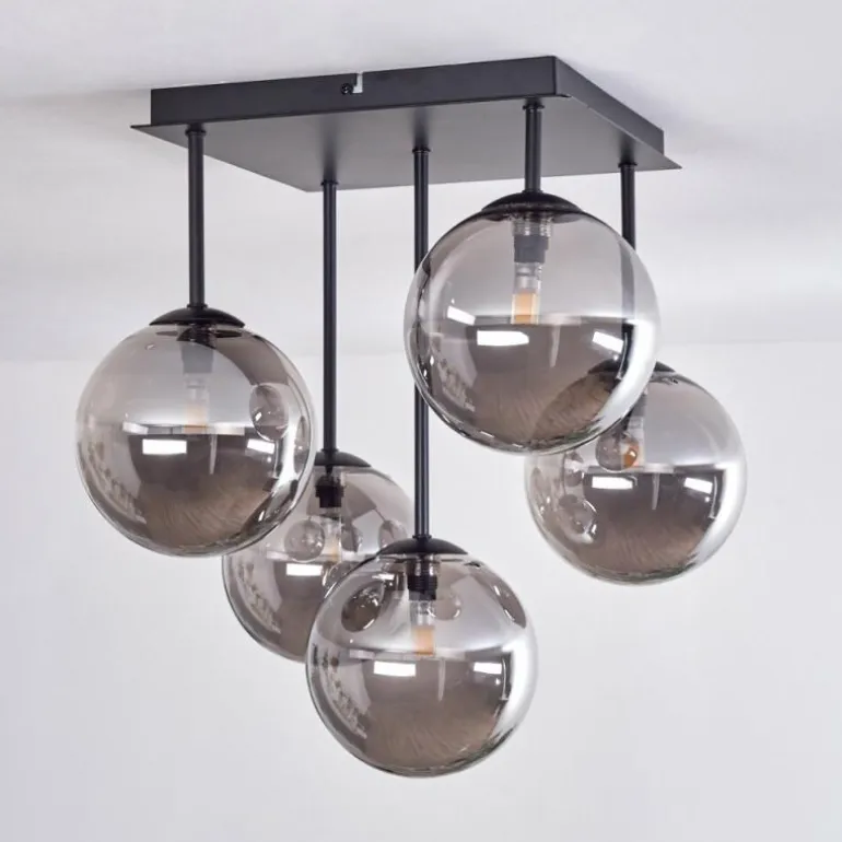 Plafonnier - Verre Chehalis Fumé, 5 lumières