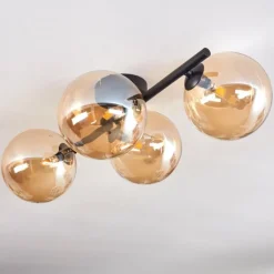 Plafonnier - Verre Chehalis Ambre, 4 lumières