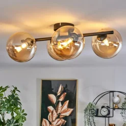 Plafonnier - Verre Chehalis Ambre, 4 lumières