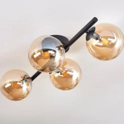 Plafonnier - Verre Chehalis Ambre, 4 lumières