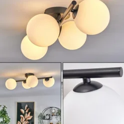 Plafonnier - Verre Chehalis Blanc, 4 lumières