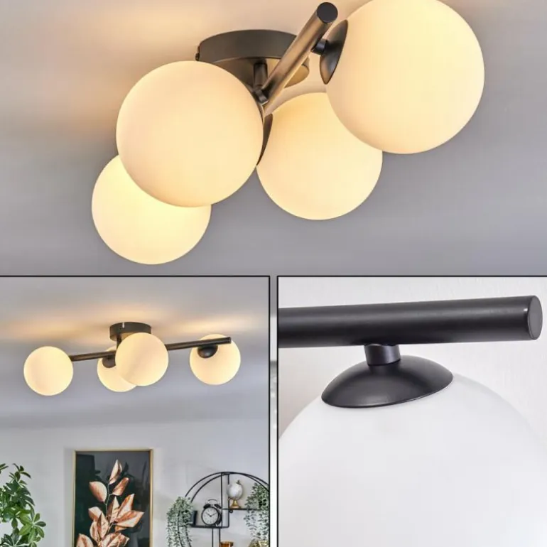 Plafonnier - Verre Chehalis Blanc, 4 lumières