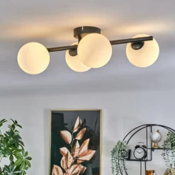 Plafonnier - Verre Chehalis Blanc, 4 lumières