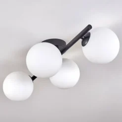 Plafonnier - Verre Chehalis Blanc, 4 lumières