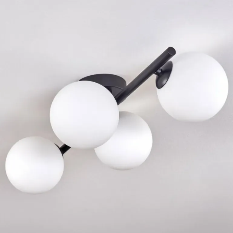 Plafonnier - Verre Chehalis Blanc, 4 lumières