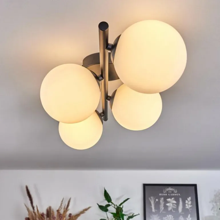 Plafonnier - Verre Chehalis Blanc, 4 lumières