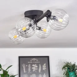 Plafonnier - Verre Chehalis Clair, 4 lumières