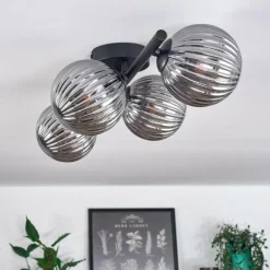 Plafonnier - Verre Chehalis Fumé, 4 lumières