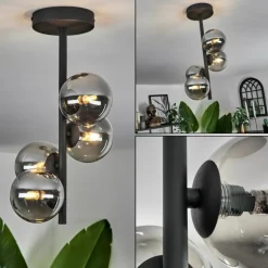 Plafonnier - Verre Chehalis Fumé, 4 lumières