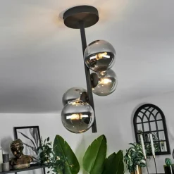 Plafonnier - Verre Chehalis Fumé, 4 lumières