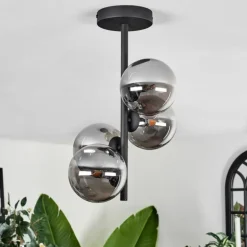Plafonnier - Verre Chehalis Fumé, 4 lumières