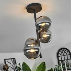 Plafonnier - Verre Chehalis Fumé, 4 lumières