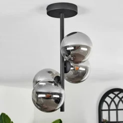 Plafonnier - Verre Chehalis Fumé, 4 lumières