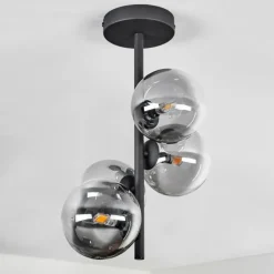 Plafonnier - Verre Chehalis Clair, Fumé, 4 lumières