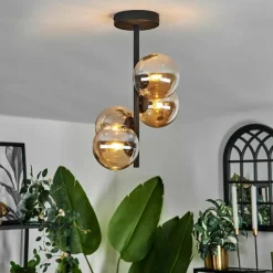 Plafonnier - Verre Chehalis Ambre, 4 lumières