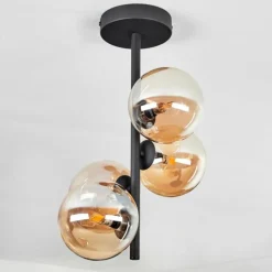 Plafonnier - Verre Chehalis Ambre, 4 lumières