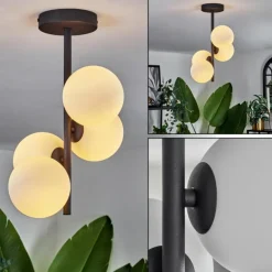 Plafonnier - Verre Chehalis Blanc, 4 lumières