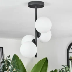 Plafonnier - Verre Chehalis Blanc, 4 lumières