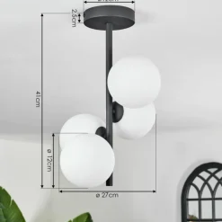 Plafonnier - Verre Chehalis Blanc, 4 lumières