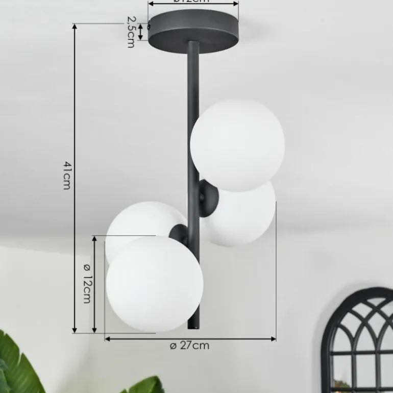 Plafonnier - Verre Chehalis Blanc, 4 lumières