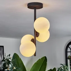 Plafonnier - Verre Chehalis Blanc, 4 lumières