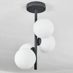 Plafonnier - Verre Chehalis Blanc, 4 lumières