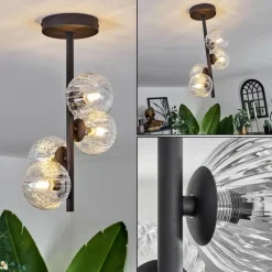 Plafonnier - Verre Chehalis Clair, 4 lumières