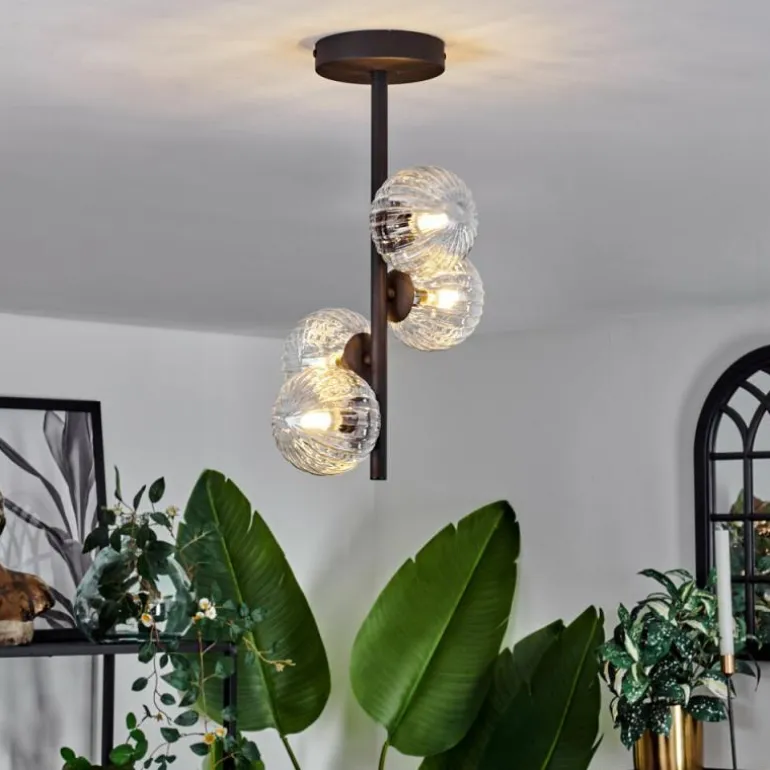 Plafonnier - Verre Chehalis Clair, 4 lumières