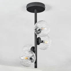 Plafonnier - Verre Chehalis Clair, 4 lumières