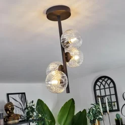 Plafonnier - Verre Chehalis Clair, 4 lumières