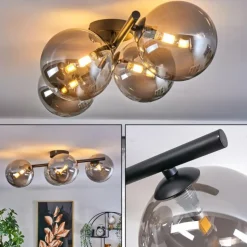 Plafonnier - Verre Chehalis Fumé, 4 lumières