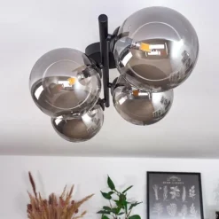 Plafonnier - Verre Chehalis Fumé, 4 lumières