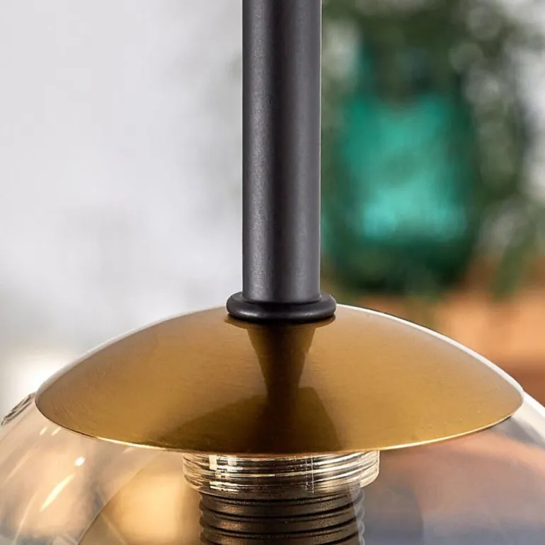 Plafonnier - Verre Chehalis Or, Noir, 5 lumières