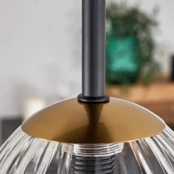 Plafonnier - Verre Chehalis Or, Noir, 5 lumières