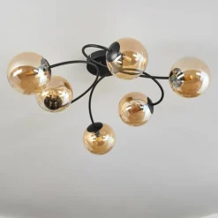 Plafonnier - Verre Chehalis Ambre, 6 lumières