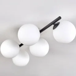 Plafonnier - Verre Chehalis Blanc, 5 lumières