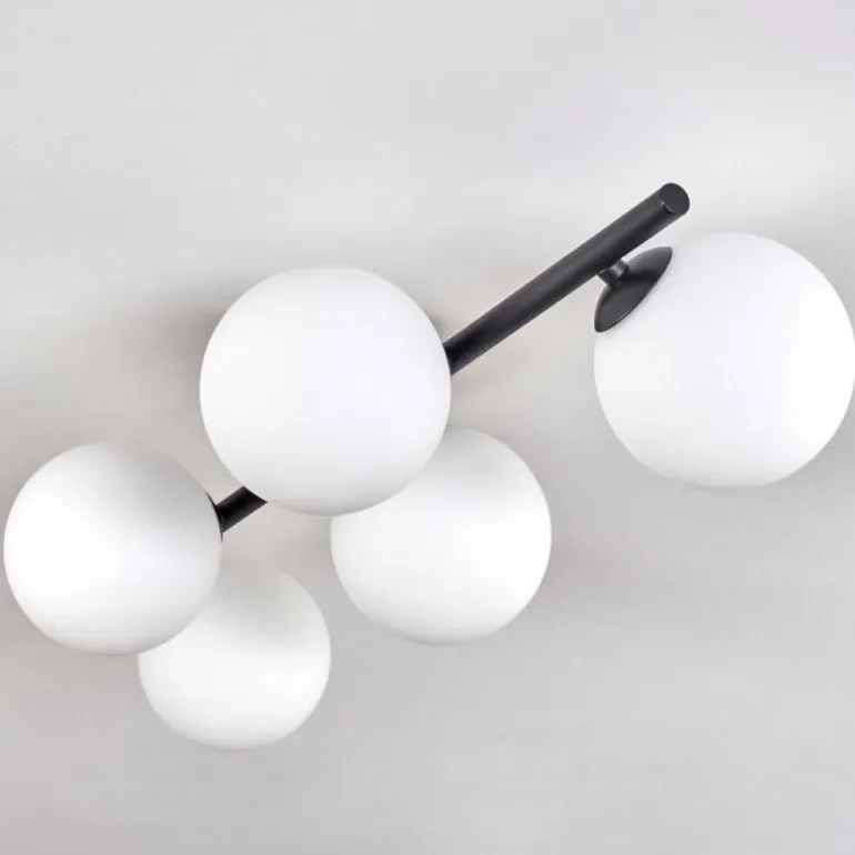 Plafonnier - Verre Chehalis Blanc, 5 lumières