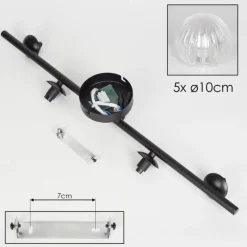 Plafonnier - Verre Chehalis Clair, 5 lumières