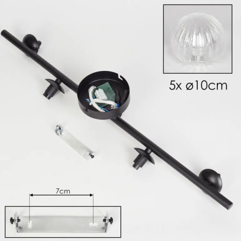 Plafonnier - Verre Chehalis Clair, 5 lumières