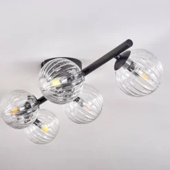Plafonnier - Verre Chehalis Clair, 5 lumières
