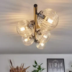 Plafonnier - Verre Chehalis Clair, 5 lumières